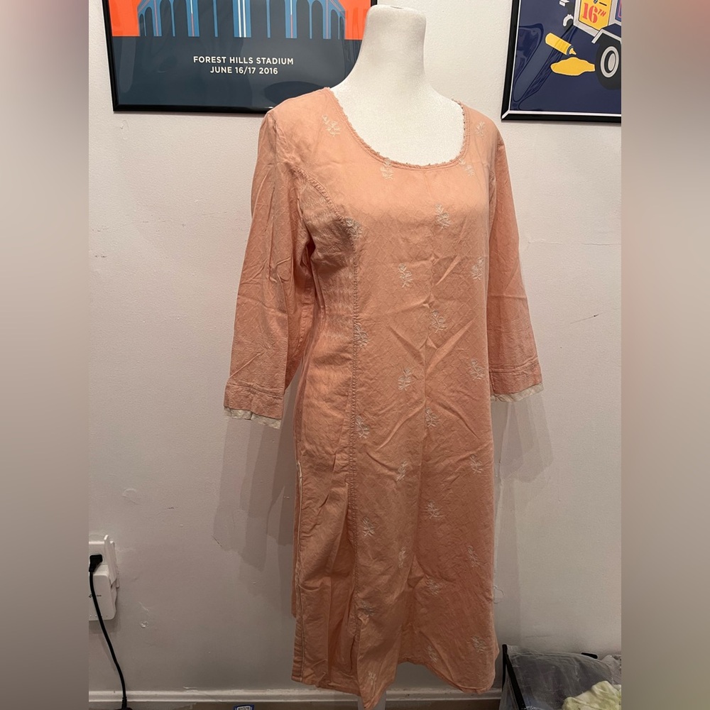 Fabindia Kirta Peach Medium Slim Fit